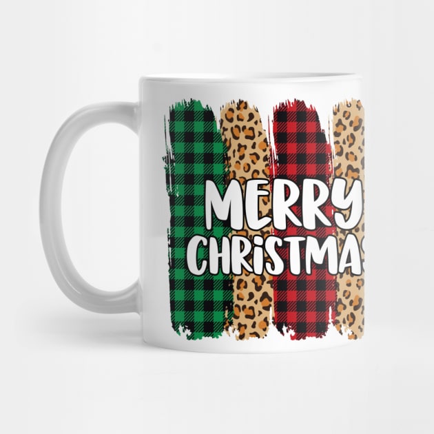 Merry Christmas Leopard Buffalo Plaid by Peach Lily Rainbow